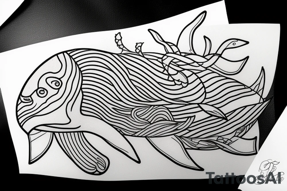 Rectangle shaped
Minimalistic Humpack whale tattoo fine line tattoo idea