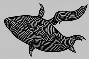 Rectangle shaped
Minimalistic Humpack whale tattoo fine line tattoo idea