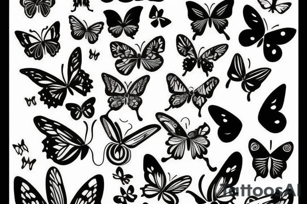 Butterfly with 2 different wings tattoo idea