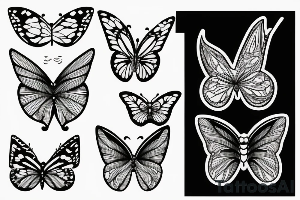 Butterfly with 2 different wings tattoo idea