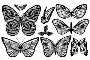 Butterfly with 2 different wings tattoo idea