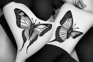 Butterfly with 2 different wings tattoo idea