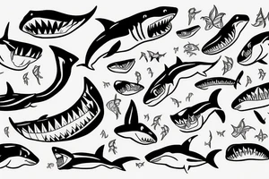 Shark with teeth tattoo idea