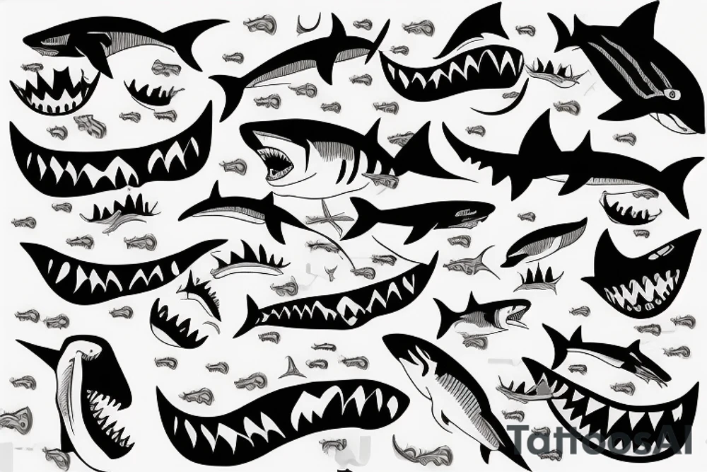 Shark with teeth tattoo idea