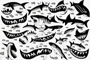 Shark with teeth tattoo idea