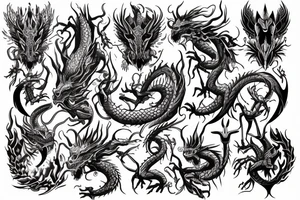 Dragon Tribal Intricate Regal Thorns Beautiful Vivid Rough Rustic Elaborate Stoic Badass tattoo idea