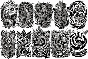 Dragon Tribal Intricate Regal Thorns Beautiful Vivid Rough Rustic Elaborate Stoic Badass tattoo idea