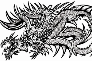 Dragon Tribal Intricate Regal Thorns Beautiful Vivid Rough Rustic Elaborate Stoic Badass tattoo idea