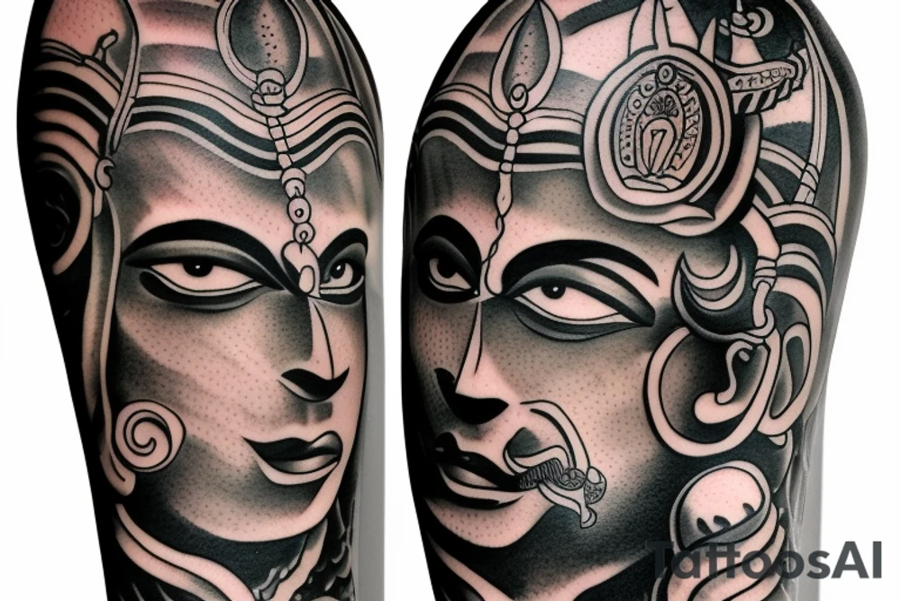 Angry Shiva tattoo for forearm tattoo idea