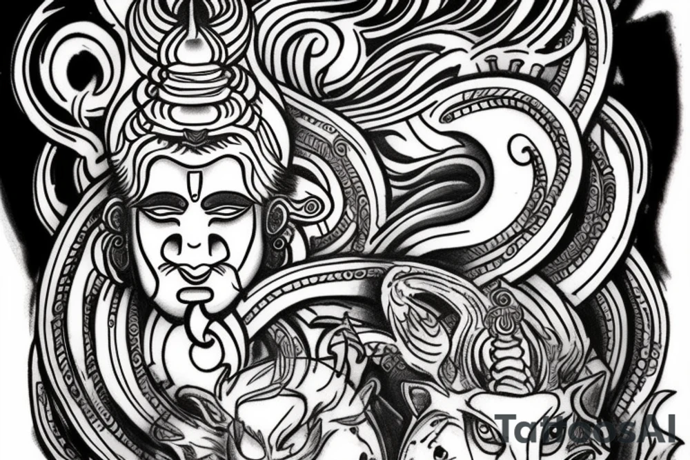 Angry Shiva tattoo for forearm tattoo idea