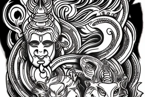 Angry Shiva tattoo for forearm tattoo idea