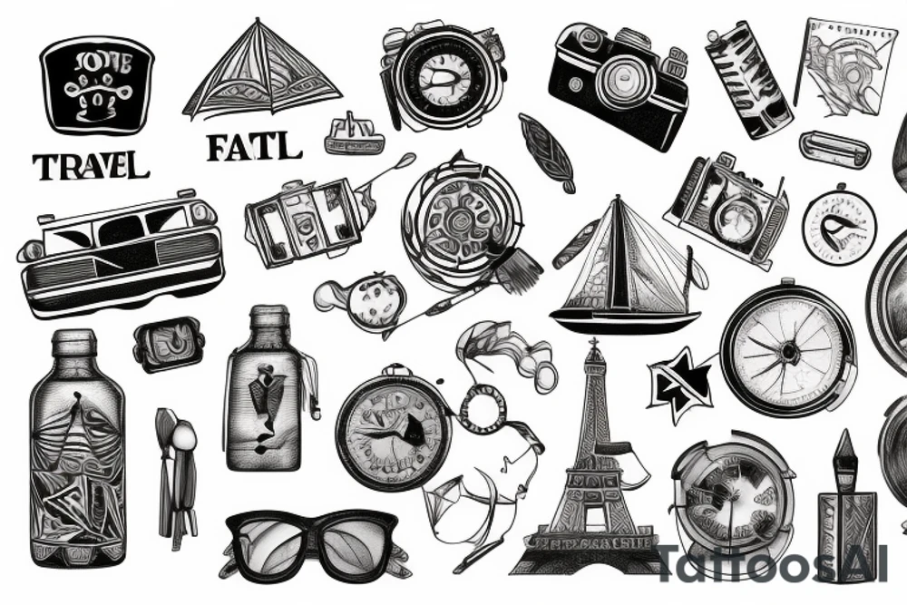 Travel Tattoo for men tattoo idea