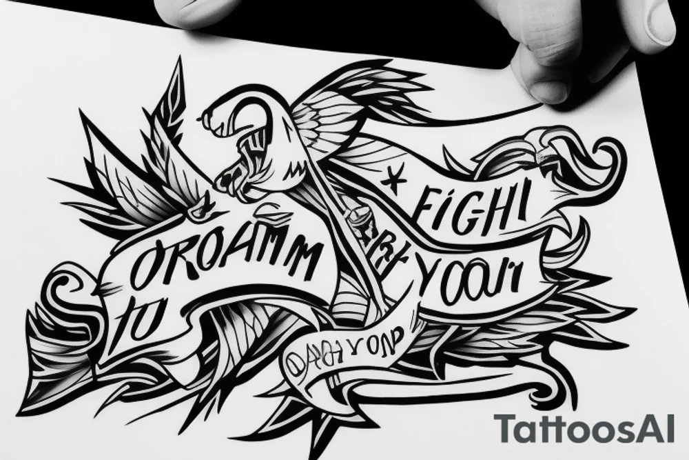 Fight on top of your dream tattoo idea