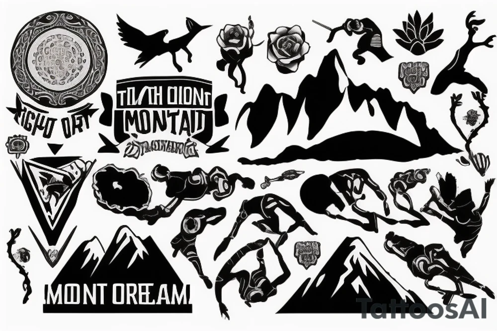 Fight on top of Mountain of dreams tattoo idea