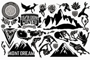 Fight on top of Mountain of dreams tattoo idea