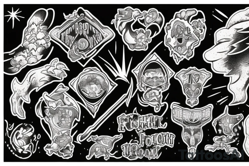 Fight on top of Mountain of dreams tattoo idea
