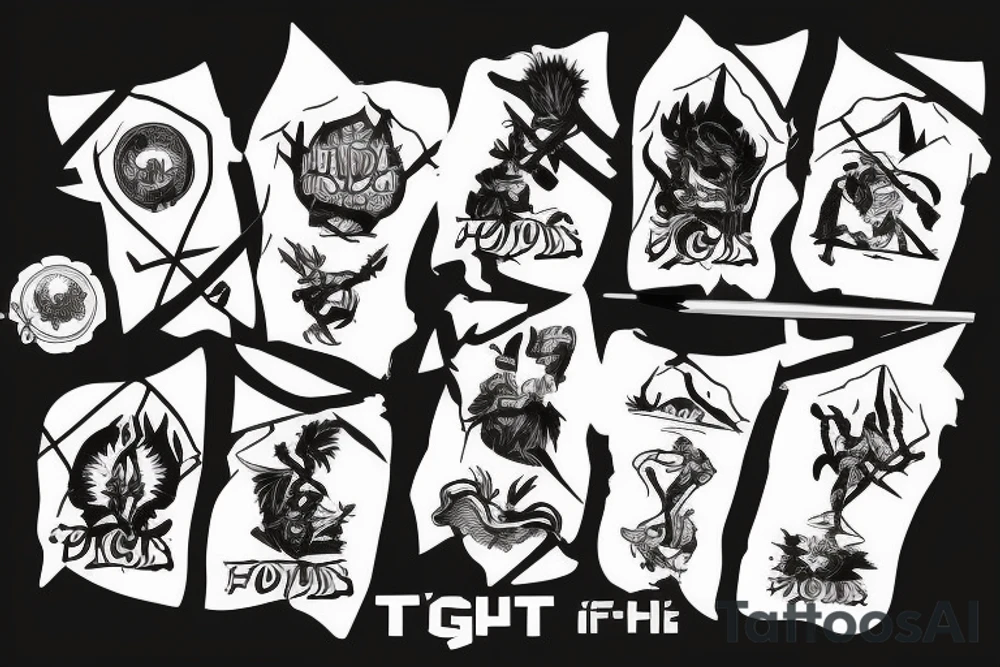 Fight on top of the mountain tattoo idea