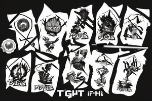 Fight on top of the mountain tattoo idea