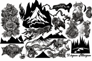 Fight on top of the mountain tattoo idea