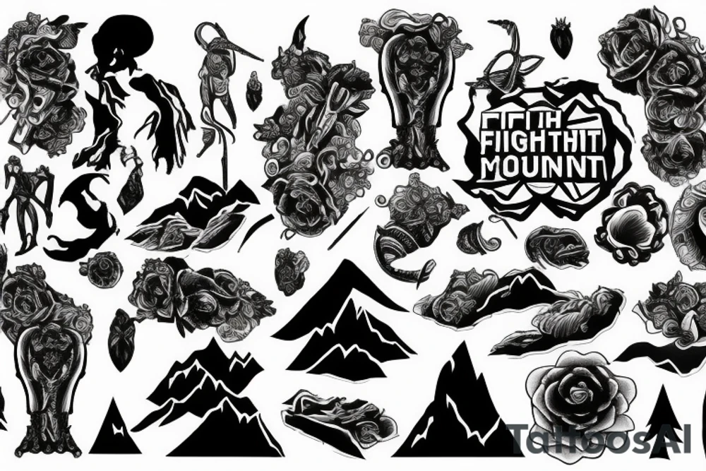 Fight on top of the mountain tattoo idea
