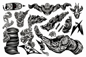 Fight on top of the mountain tattoo idea