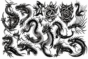 Dragon Intricate Regal Thorns Beautiful Vivid Rough Rustic Elaborate Stoic Badass tattoo idea