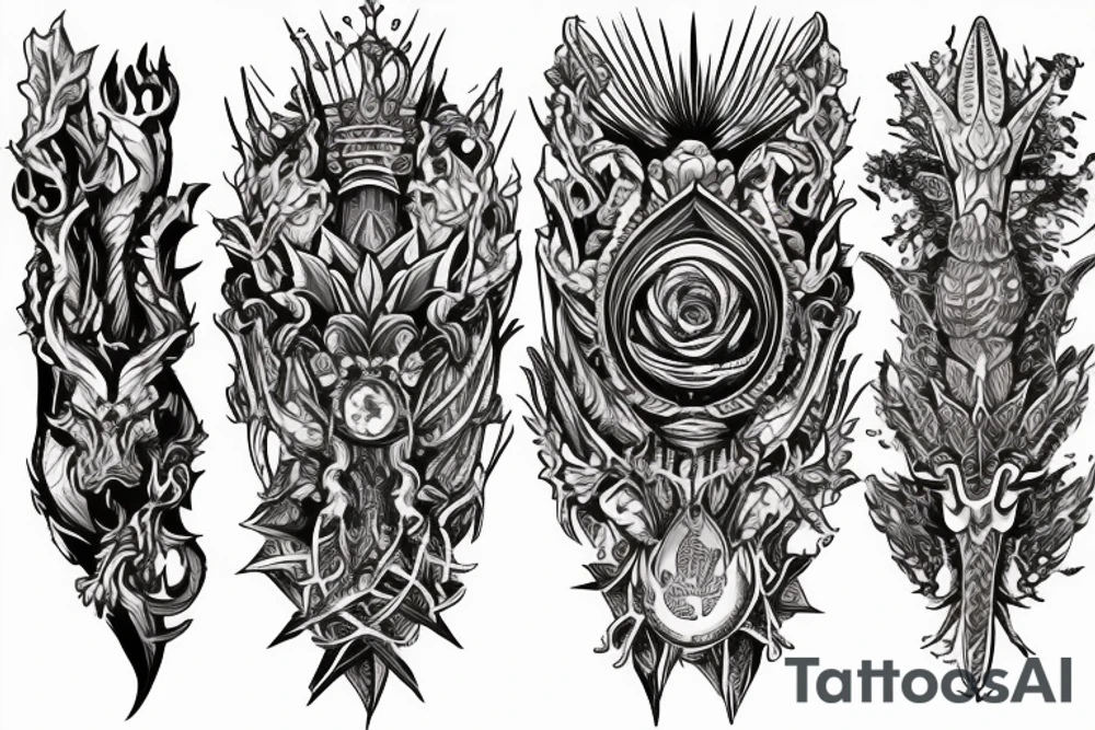 Dragon Intricate Regal Thorns Beautiful Vivid Rough Rustic Elaborate Stoic Badass tattoo idea