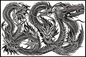 Dragon Intricate Regal Thorns Beautiful Vivid Rough Rustic Elaborate Stoic Badass tattoo idea