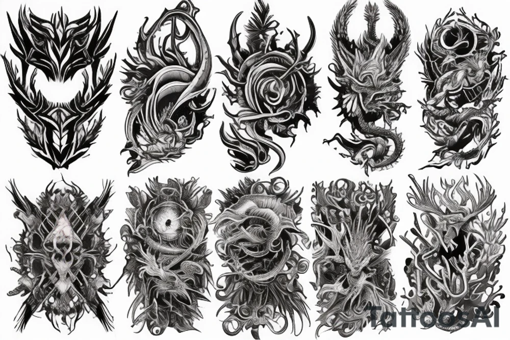 Dragon Intricate Regal Thorns Beautiful Vivid Rough Rustic Elaborate Stoic Badass tattoo idea