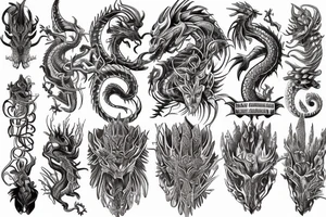 Dragon Intricate Regal Thorns Beautiful Vivid Rough Rustic Elaborate Stoic Badass tattoo idea