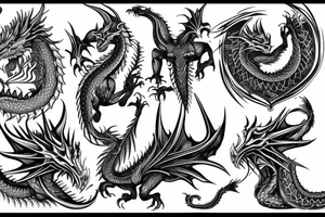 Dragon Intricate Regal Thorns Beautiful Vivid Rough Elaborate Stoic Badass tattoo idea