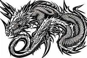 Dragon Intricate Regal Thorns Beautiful Vivid Rough Elaborate Stoic Badass tattoo idea