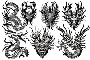 Dragon Intricate Regal Thorns Beautiful Vivid Rough Elaborate Stoic Badass tattoo idea