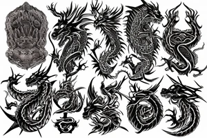 Dragon Intricate Regal Thorns Beautiful Vivid Rough Elaborate Stoic Badass tattoo idea