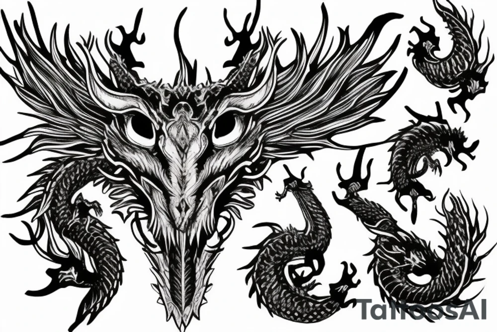 Dragon Intricate Regal Thorns Beautiful Vivid Rough Elaborate Stoic Badass tattoo idea
