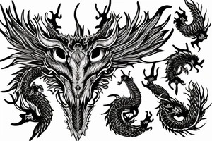 Dragon Intricate Regal Thorns Beautiful Vivid Rough Elaborate Stoic Badass tattoo idea