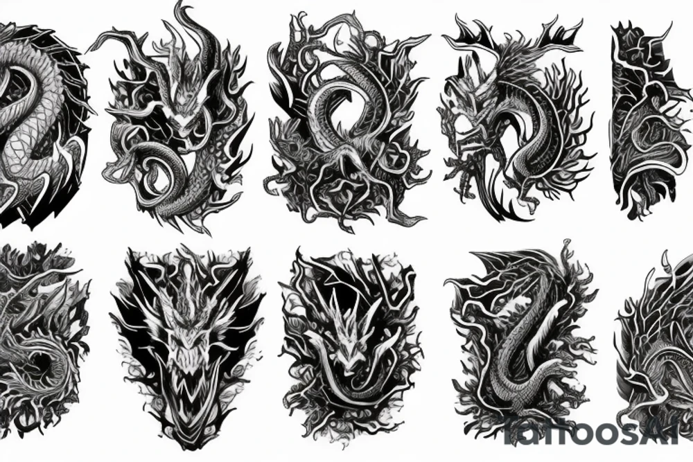Dragon Intricate Regal Thorns Beautiful Vivid Rough Elaborate Stoic Badass tattoo idea
