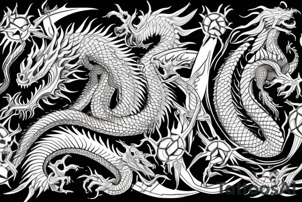 Dragon Intricate Regal Thorns Beautiful Vivid Rough Elaborate Stoic Badass tattoo idea