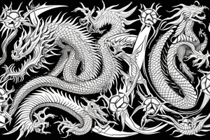 Dragon Intricate Regal Thorns Beautiful Vivid Rough Elaborate Stoic Badass tattoo idea