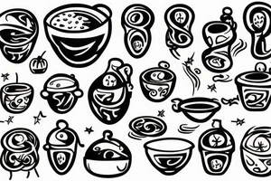 Steaming bowl of spaghettii tattoo idea
