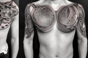 Full chest tattoo tattoo idea