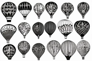 Vintage Victorian  hot air balloon tattoo idea