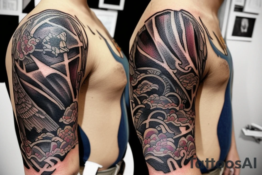 Create a unique sleeve tattoo design that reflects my diverse interests and experiences. Incorporate elements of my Spanish heritage and South African residence, along with my love for mountains and ocean animals from scuba diving. Include symbols of travel and meeting new people, as well as the importance of trust and loyalty in my relationships. The tattoo should also represent my personal growth and commitment to being a better person, despite past hurts and mistakes tattoo idea