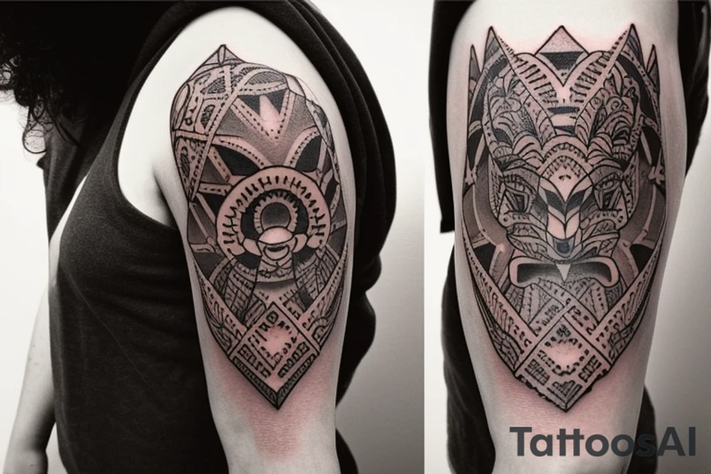 Create a unique sleeve tattoo design that reflects my diverse interests and experiences. Incorporate elements of my Spanish heritage and South African residence, along with my love for mountains and ocean animals from scuba diving. Include symbols of travel and meeting new people, as well as the importance of trust and loyalty in my relationships. The tattoo should also represent my personal growth and commitment to being a better person, despite past hurts and mistakes tattoo idea