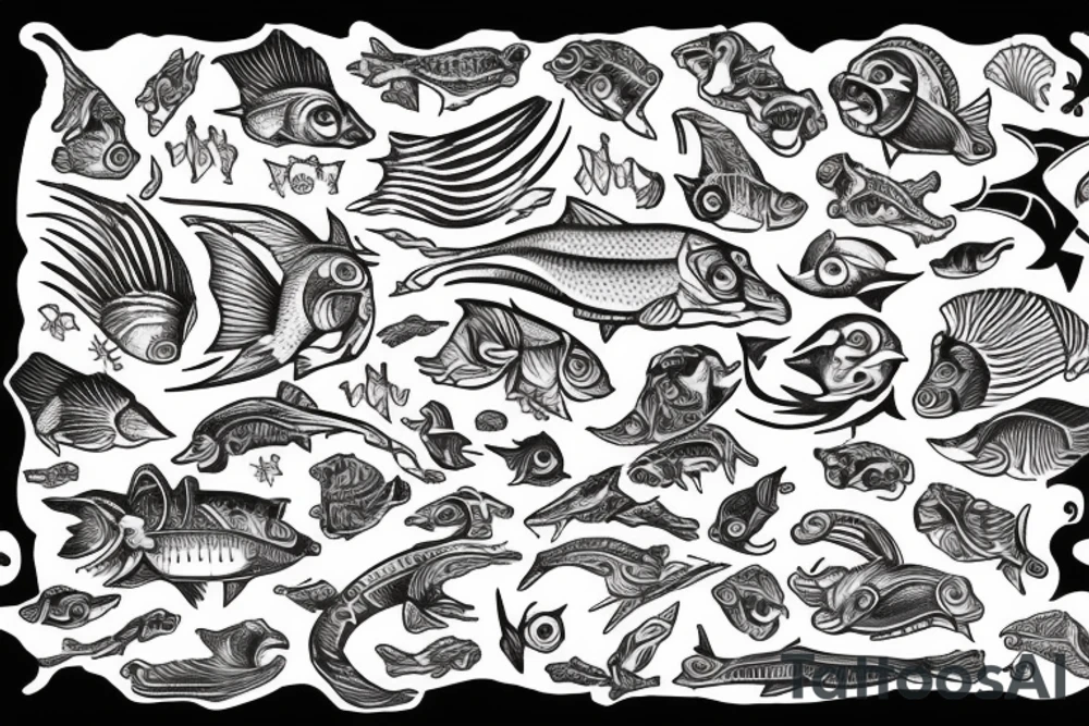 sign of Pisces and these numbers hide inside of it in a row 1958- 1968 - 1992- 1997- 2002 tattoo idea