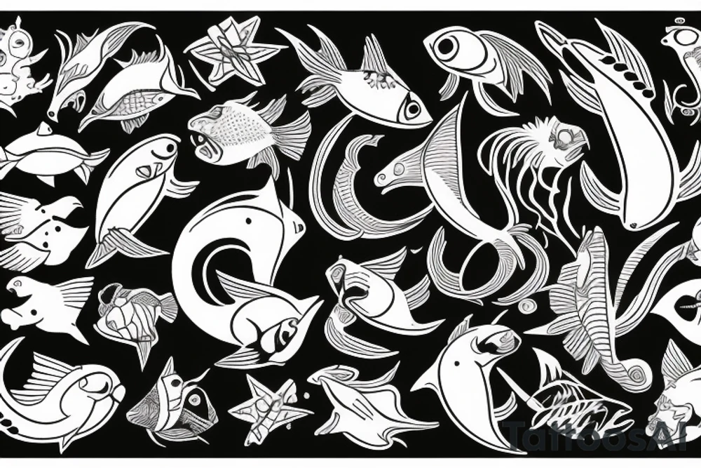 sign of Pisces   1958- 1968 - 1992- 1997- 2002 tattoo idea