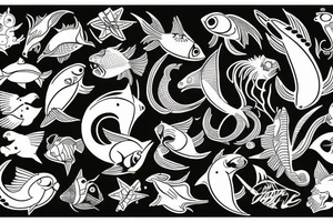 sign of Pisces   1958- 1968 - 1992- 1997- 2002 tattoo idea