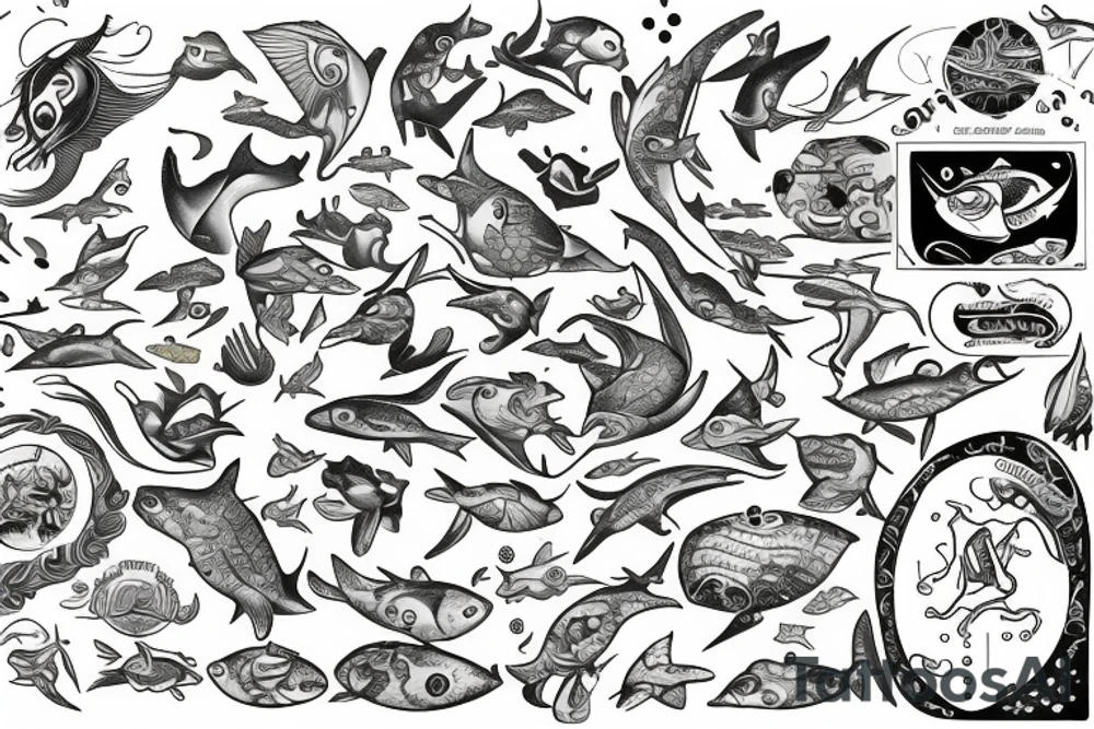 sign of Pisces   1958- 1968 - 1992- 1997- 2002 tattoo idea