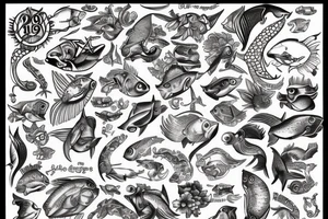 sign of Pisces   1958- 1968 - 1992- 1997- 2002 tattoo idea