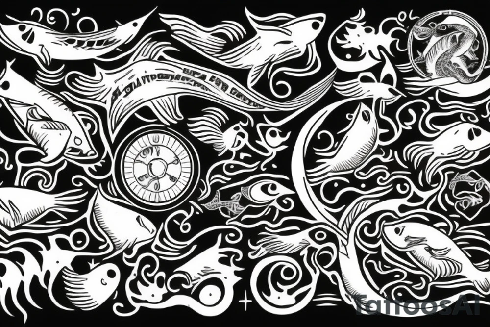 sign of Pisces   1958- 1968 - 1992- 1997- 2002 tattoo idea